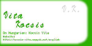 vita kocsis business card